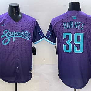 Men's Arizona Diamondbacks #39 Corbin Burnes Purple 2025 City Connect Limited Stitched Jersey