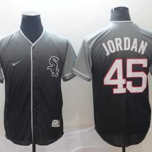 MLB Chicago White Sox #45 Jordan Grey Fadeaway Men Jersey