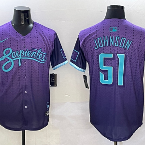Men's Arizona Diamondbacks #51 Randy Johnson Purple 2025 City Connect Limited Stitched Jersey