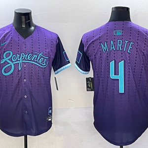 Men's Arizona Diamondbacks #4 Ketel Marte Purple 2025 City Connect Limited Stitched Jersey