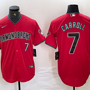 Men's Arizona Diamondbacks #7 Corbin Carroll Red Cool Base Stitched Baseball Jersey