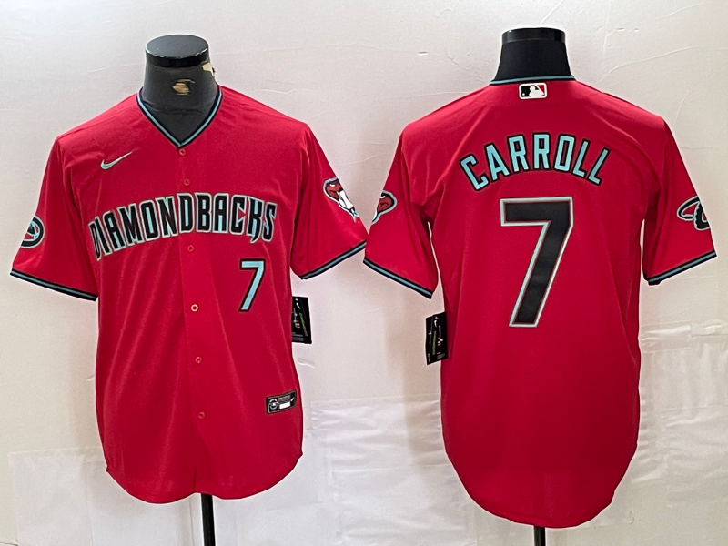 Men's Arizona Diamondbacks #7 Corbin Carroll Red Cool Base Stitched Baseball Jersey