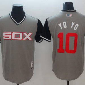 Men's Chicago White Sox Jordan #10 Yo Yo Mejestic Grey 2018 Players' Weekend Flex Base Jersey