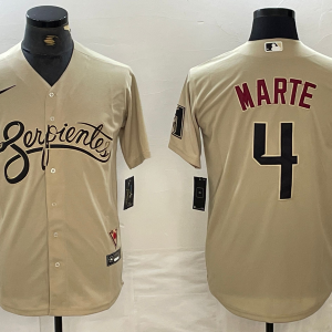 Men's Arizona Diamondbacks #4 Ketel Marte Gold City Connect Jersey