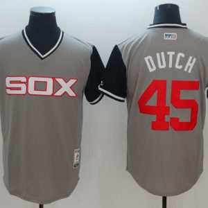 Men's Chicago White Sox Jordan #45 Dutch Mejestic Grey 2018 Players' Weekend Flex Base Jersey