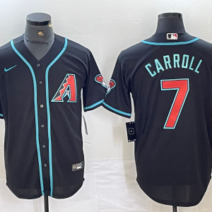 Men's Arizona Diamondbacks #7 Corbin Carroll Black 2024 Cool Base Stitched Baseball Jersey