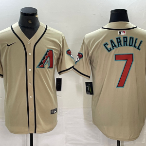 Men's Arizona Diamondbacks #7 Corbin Carroll Gold 2024 Cool Base Stitched Baseball Jersey
