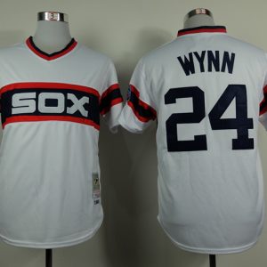 MLB Chicago White Sox #24 Wynn M&N White Jersey