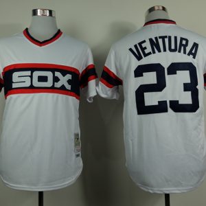 MLB Chicago White Sox #23 Ventura M&N White Jersey
