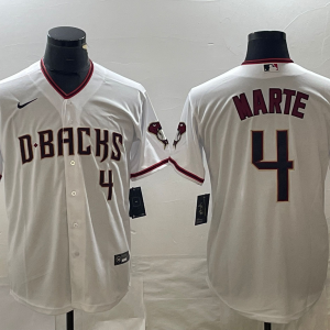 Men's Arizona Diamondbacks #4 Ketel Marte White Game Nike Jersey