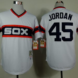MLB Chicago white Sox 45 Jordan White 1983 Throwback Jersey
