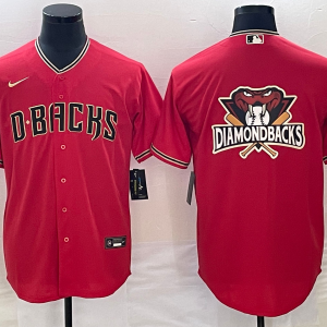 Men's Arizona Diamondbacks Red Team Big Logo Cool Base Stitched Baseball Jersey