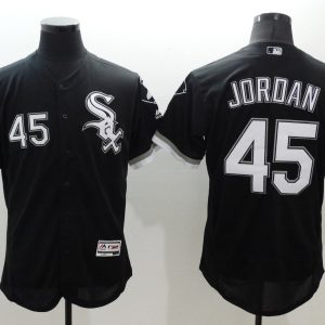 Majestic MLB Chicago White Sox #45 Jordan Black Elite Jerseys