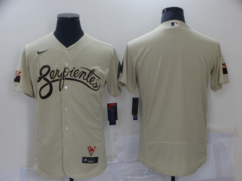 MLB Arizona Diamondbacks Blank Serpientes Gold 2021 City Connect Flex Base Elite Jersey