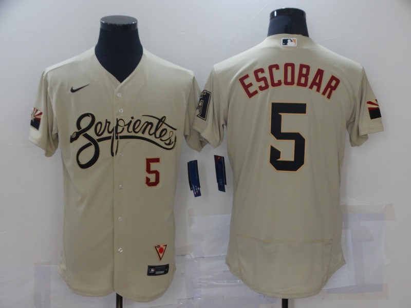 MLB Arizona Diamondbacks #5 Eduardo Escobar 2021 Gold City Connect Flex Base Elite Jersey