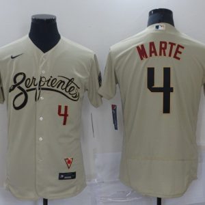 MLB Arizona Diamondbacks #4 Ketel Marte 2021 Gold City Connect Flex Base Elite Jersey