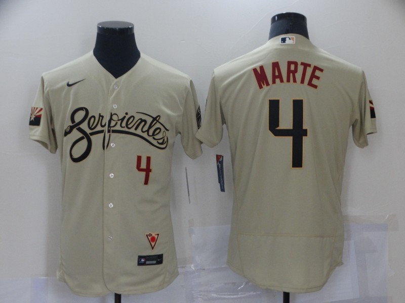 MLB Arizona Diamondbacks #4 Ketel Marte 2021 Gold City Connect Flex Base Elite Jersey