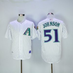 MLB Arizona Diamondbacks #51 Johnson White Throwback Jersey
