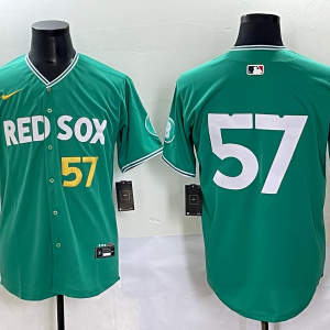 Men's Boston Red Sox #57 Eduardo Rodriguez Green 2025 City Connect Limited Stitched Jersey
