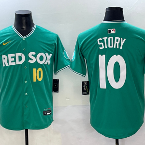 Men's Boston Red Sox #10 Story Green 2025 City Connect Limited Stitched Jersey