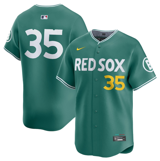 Men's Boston Red Sox #35 Garrett Crochet Green 2025 City Connect Limited Stitched Jersey
