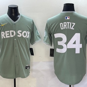 Men's Boston Red Sox #34 David Ortiz Green 2025 City Connect Limited Stitched Jersey
