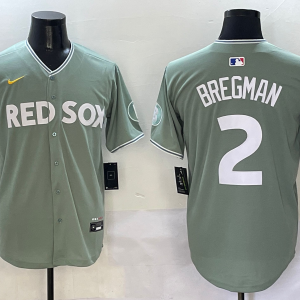 Men's Boston Red Sox #2 Alex Bregman Green 2025 City Connect Limited Stitched Jersey