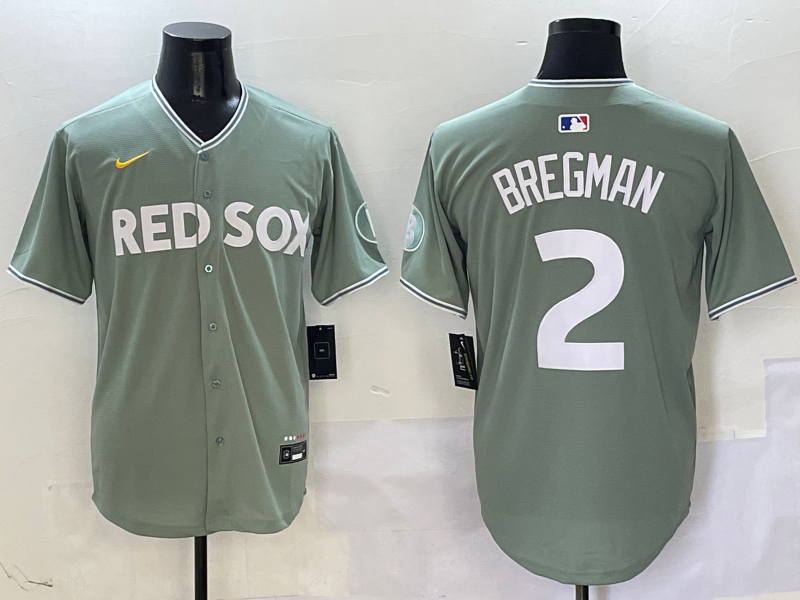 Men's Boston Red Sox #2 Alex Bregman Green 2025 City Connect Limited Stitched Jersey