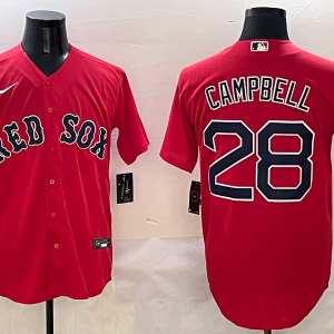 Men's Boston Red Sox #28 Kristian Campbell Red Game Nike Jersey