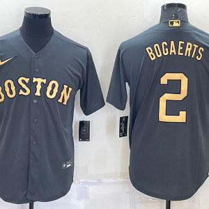 Men's Boston Red Sox #2 Xander Bogaerts 2022 All-Star Charcoal 2022 All-Star Jersey