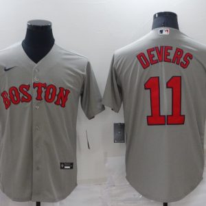 MLB Boston Red Sox #11 Devers Grey Game Nike Jersey