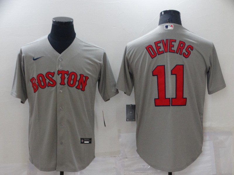 MLB Boston Red Sox #11 Devers Grey Game Nike Jersey