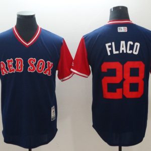 MLB Boston Red Sox #28 J.D. Martinez Flaco Navy/Red 2018 Players Weekend Game Jersey