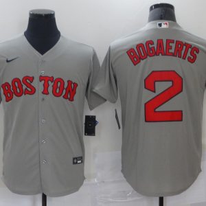 MLB Boston Red Sox #2 Bogaerts Grey Game Nike Jersey