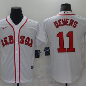 MLB Boston Red Sox #11 Devers White Game Nike Jersey