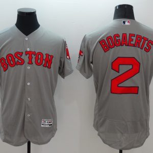 MLB Boston Red Sox #2 Bogaerts Grey Flex Base Elite Jersey
