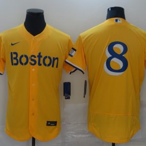 MLB Boston Red Sox #8 Carl Yastrzemski Gold 2021 City Connect Flex Base Elite Jersey