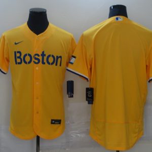 MLB Boston Red Sox Blank Gold 2021 City Connect Flex Base Elite Jersey