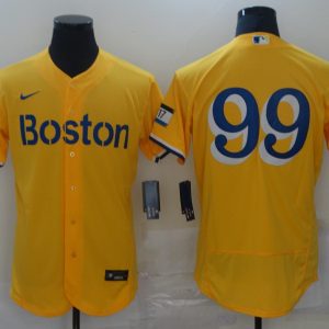 MLB Boston Red Sox #99 Alex Verdugo Gold 2021 City Connect Flex Base Elite Jersey