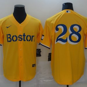 MLB Boston Red Sox #28 J.D. Martinez Gold 2021 City Connect Jersey