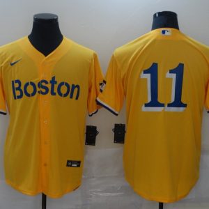 MLB Boston Red Sox #11 Rafael Devers Gold 2021 City Connect Jersey