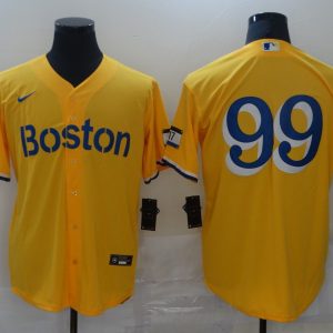 MLB Boston Red Sox #99 Alex Verdugo Gold 2021 City Connect Jersey