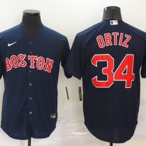 MLB Boston Red Sox #34 Ortiz Blue Game Nike Jersey