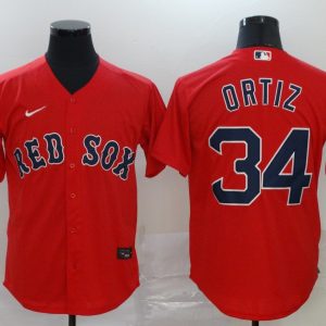 MLB Boston Red Sox #34 Ortiz Red Game Nike Jersey