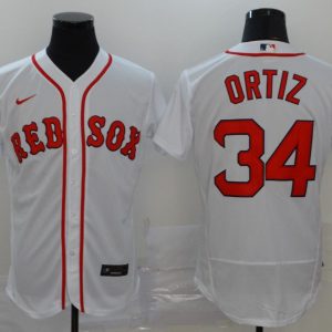 MLB Boston Red Sox #34 Ortiz White Flex Base Elite Jersey
