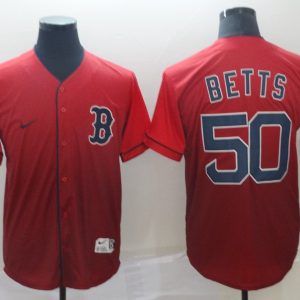 MLB Boston Red Sox #50 Mookie Betts Red Fadeaway Mens Jersey