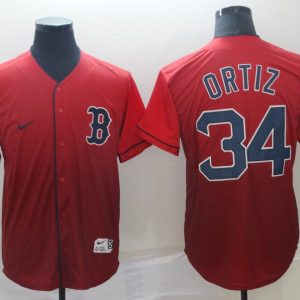 MLB Boston Red Sox #34 Ortiz Red Fadeaway Men's Jersey