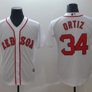 MLB Boston Red Sox #34 Ortiz White Game Jersey