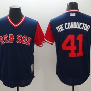 Men's Boston Red Sox #41 The Conductor Mejestic Blue 2018 Players' Weekend Flex Base Jersey