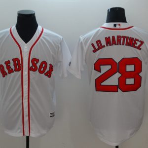MLB Boston Red Sox #28 J. D. Martinez Red Game Jersey
